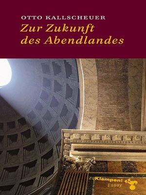 cover image of Zur Zukunft des Abendlandes